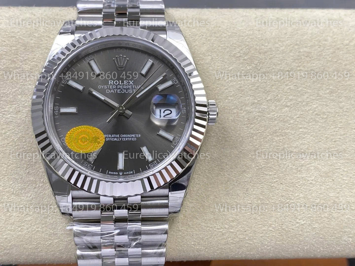 VSF Rolex Datejust 41mm M126334 Graues Zifferblatt V3   Freischwingende Unruh VS Factory
