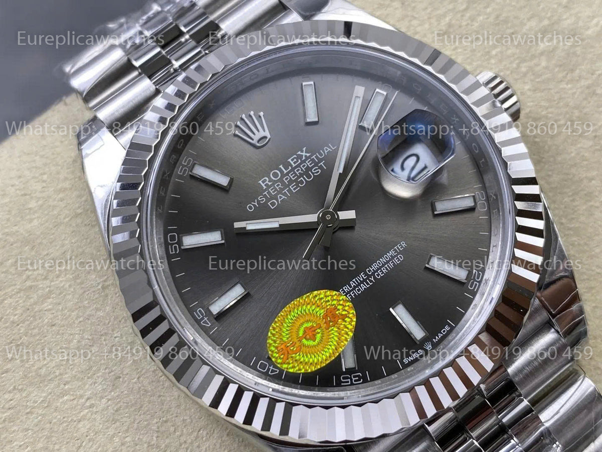 VSF Rolex Datejust 41mm M126334 Graues Zifferblatt V3   Freischwingende Unruh VS Factory