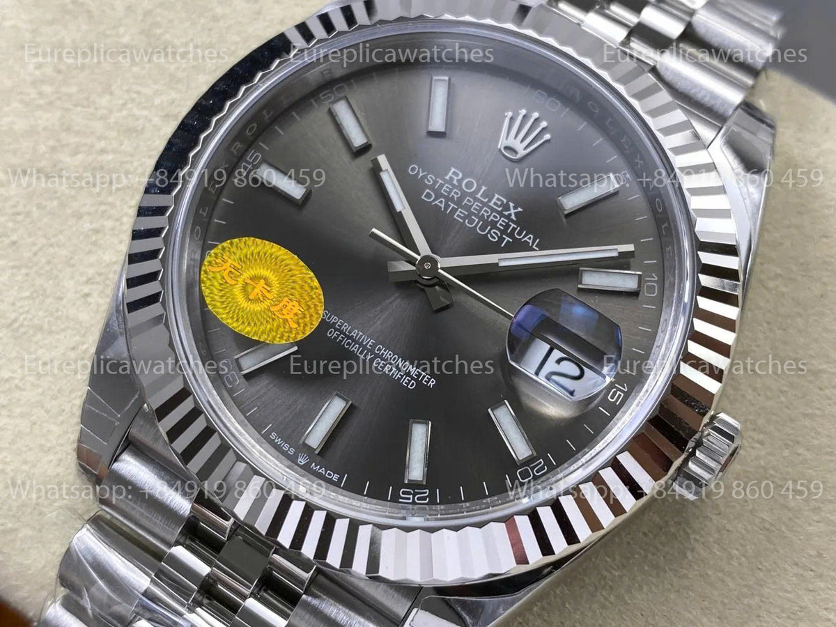 VSF Rolex Datejust 41mm M126334 Graues Zifferblatt V3   Freischwingende Unruh VS Factory