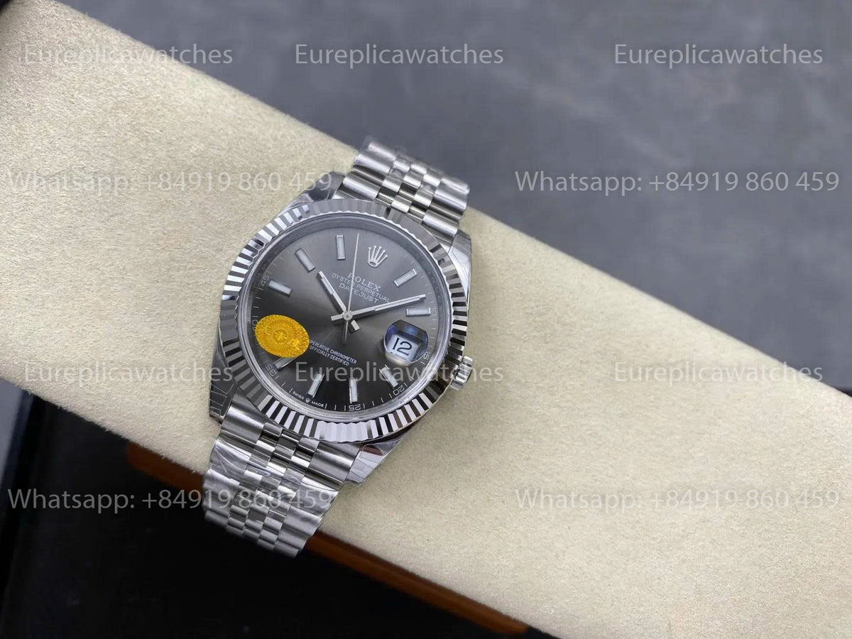 VSF Rolex Datejust 41mm M126334 Graues Zifferblatt V3   Freischwingende Unruh VS Factory