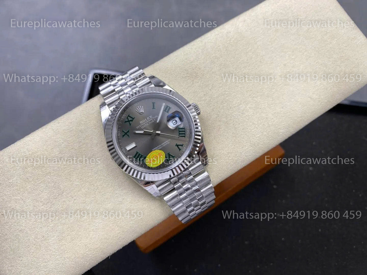 VSF Rolex Datejust 41mm M126334 Wimbledon Dial V3   Free-Sprung VS Factory