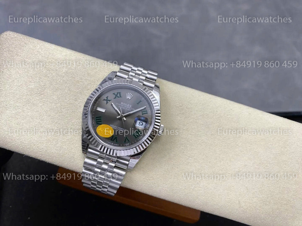 VSF Rolex Datejust 41mm M126334 Wimbledon Dial V3   Free-Sprung VS Factory