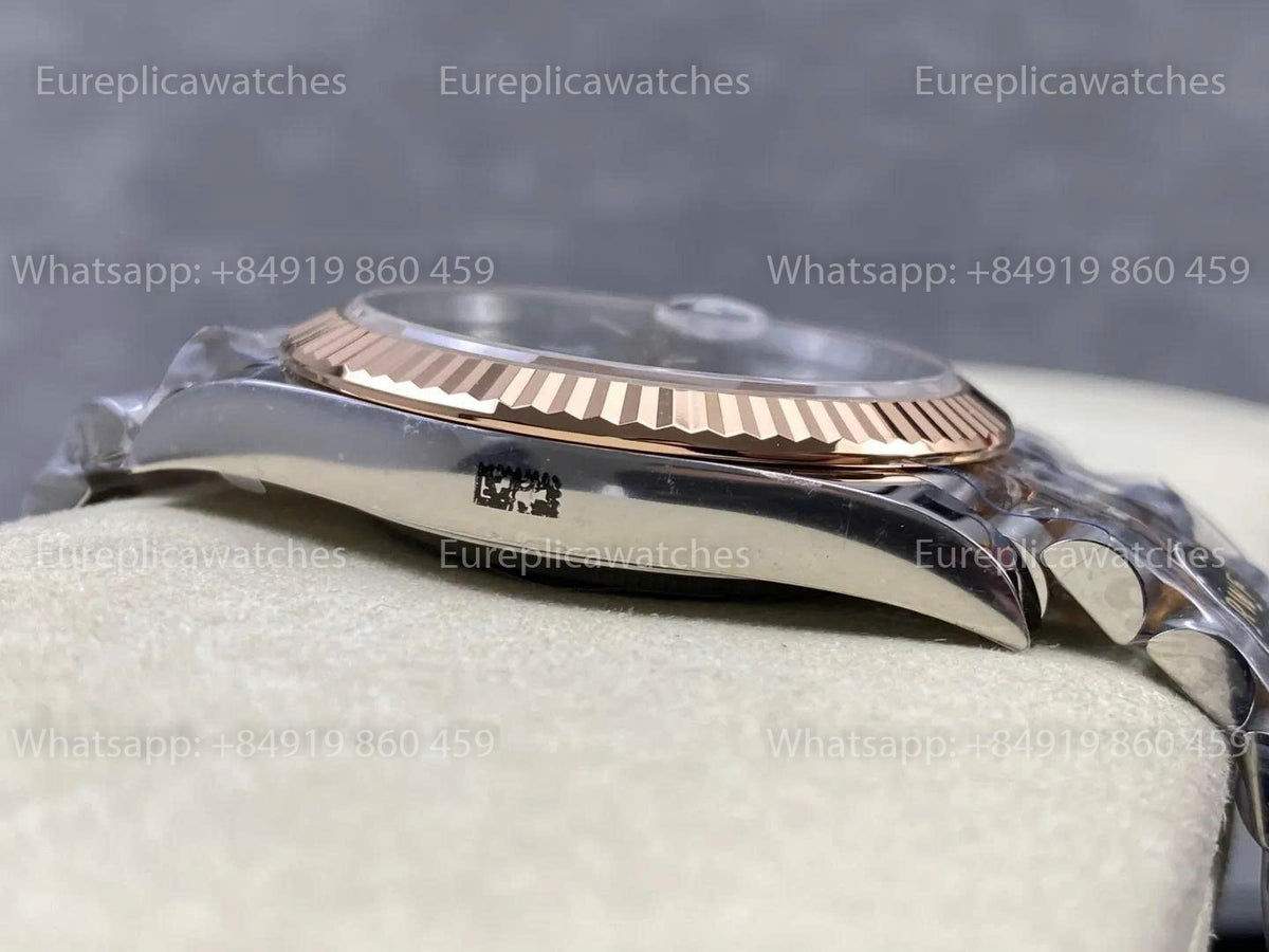 RWF Factory Rolex Datejust 41mm 126331-0016 – Weighted Rose Gold JH 3235 Free-Sprung Wimbledon Dial