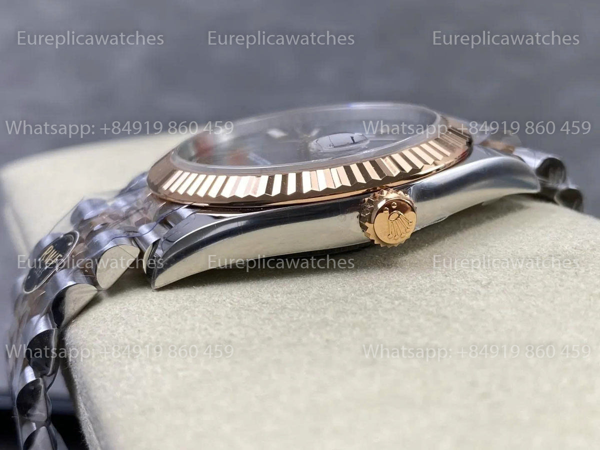 RWF Factory Rolex Datejust 41mm 126331-0016 – Weighted Rose Gold JH 3235 Free-Sprung Wimbledon Dial