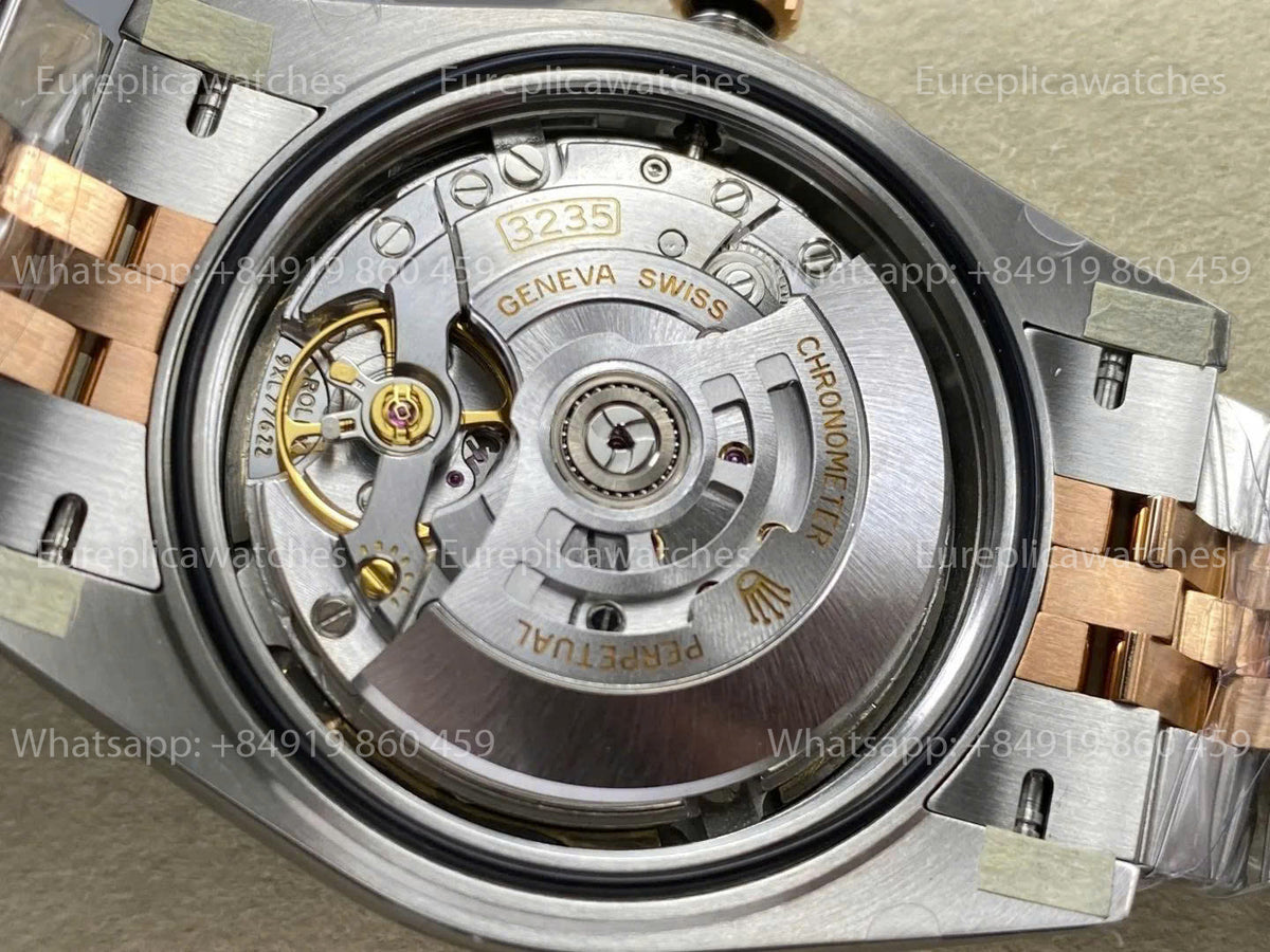 RWF Factory Rolex Datejust 41mm 126331-0016 – Weighted Rose Gold JH 3235 Free-Sprung Wimbledon Dial