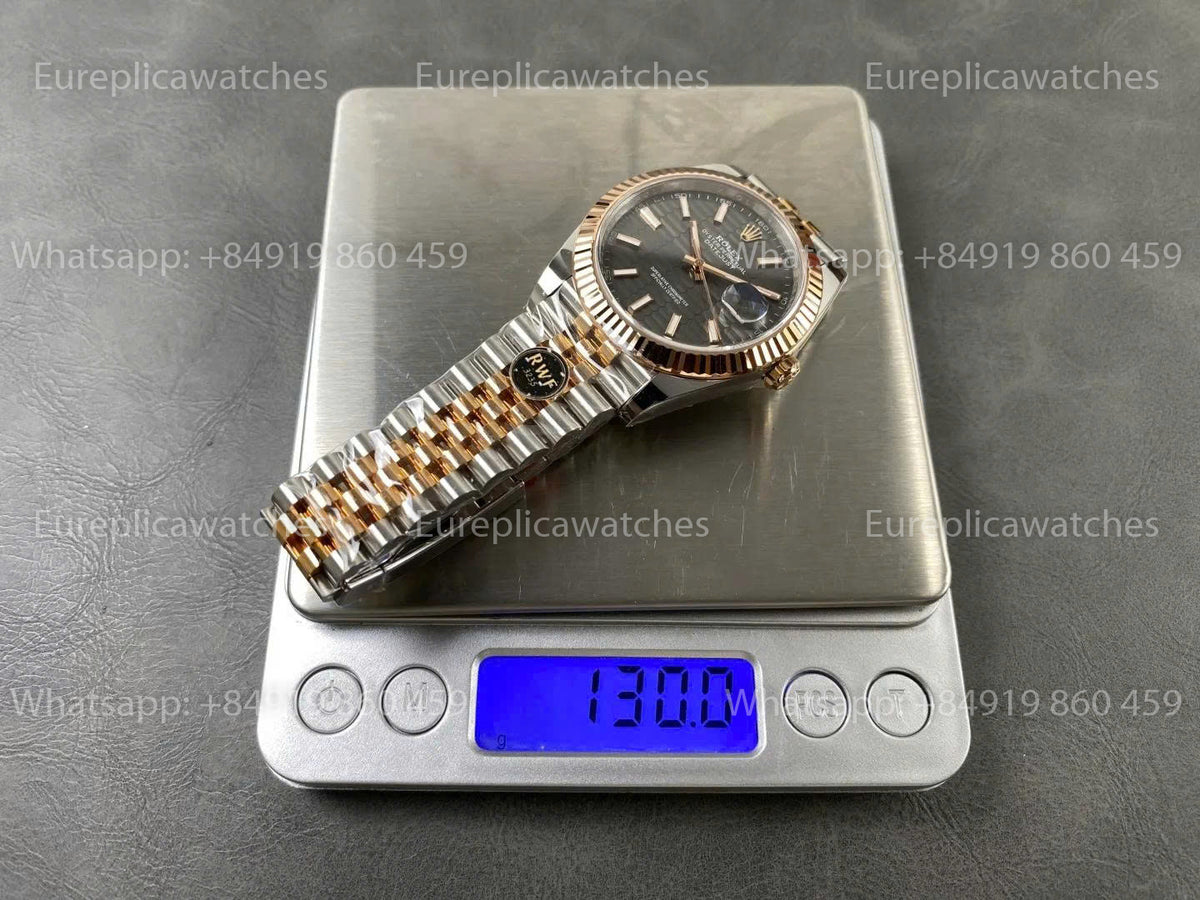RWF Factory Rolex Datejust 41mm 126331-0020– Weighted Rose Gold JH 3235 Free-Sprung Grey Dial