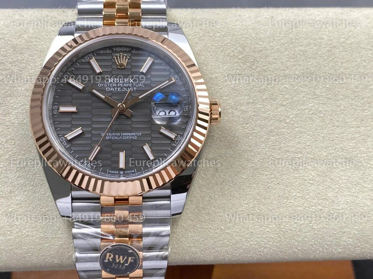 RWF Factory Rolex Datejust 41mm 126331-0020– Weighted Rose Gold JH 3235 Free-Sprung Grey Dial
