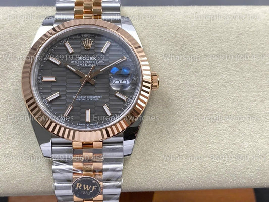 RWF Factory Rolex Datejust 41mm 126331-0020– Weighted Rose Gold JH 3235 Free-Sprung Grey Dial