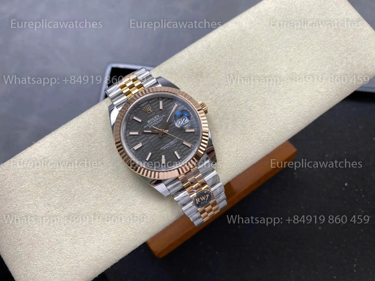 RWF Factory Rolex Datejust 41mm 126331-0020– Weighted Rose Gold JH 3235 Free-Sprung Grey Dial