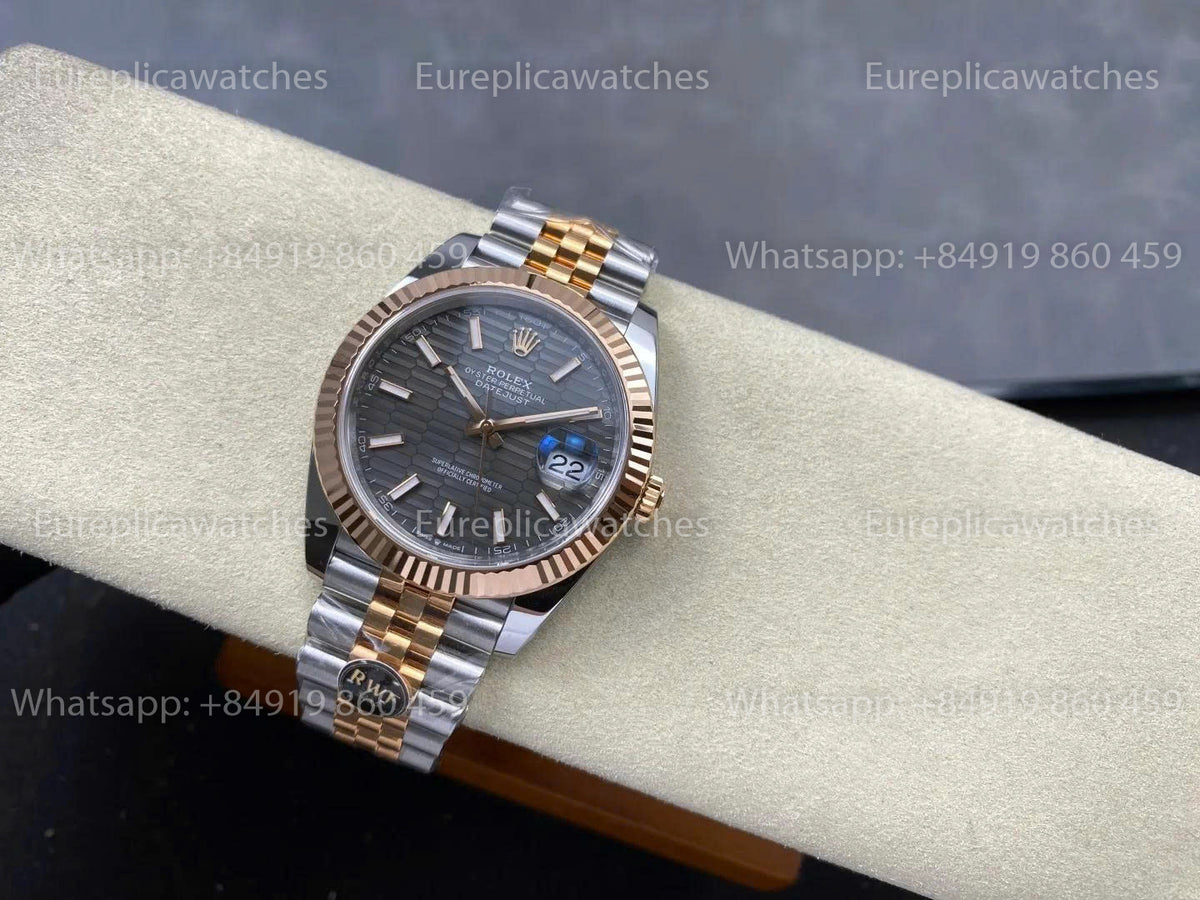 RWF Factory Rolex Datejust 41mm 126331-0020– Weighted Rose Gold JH 3235 Free-Sprung Grey Dial