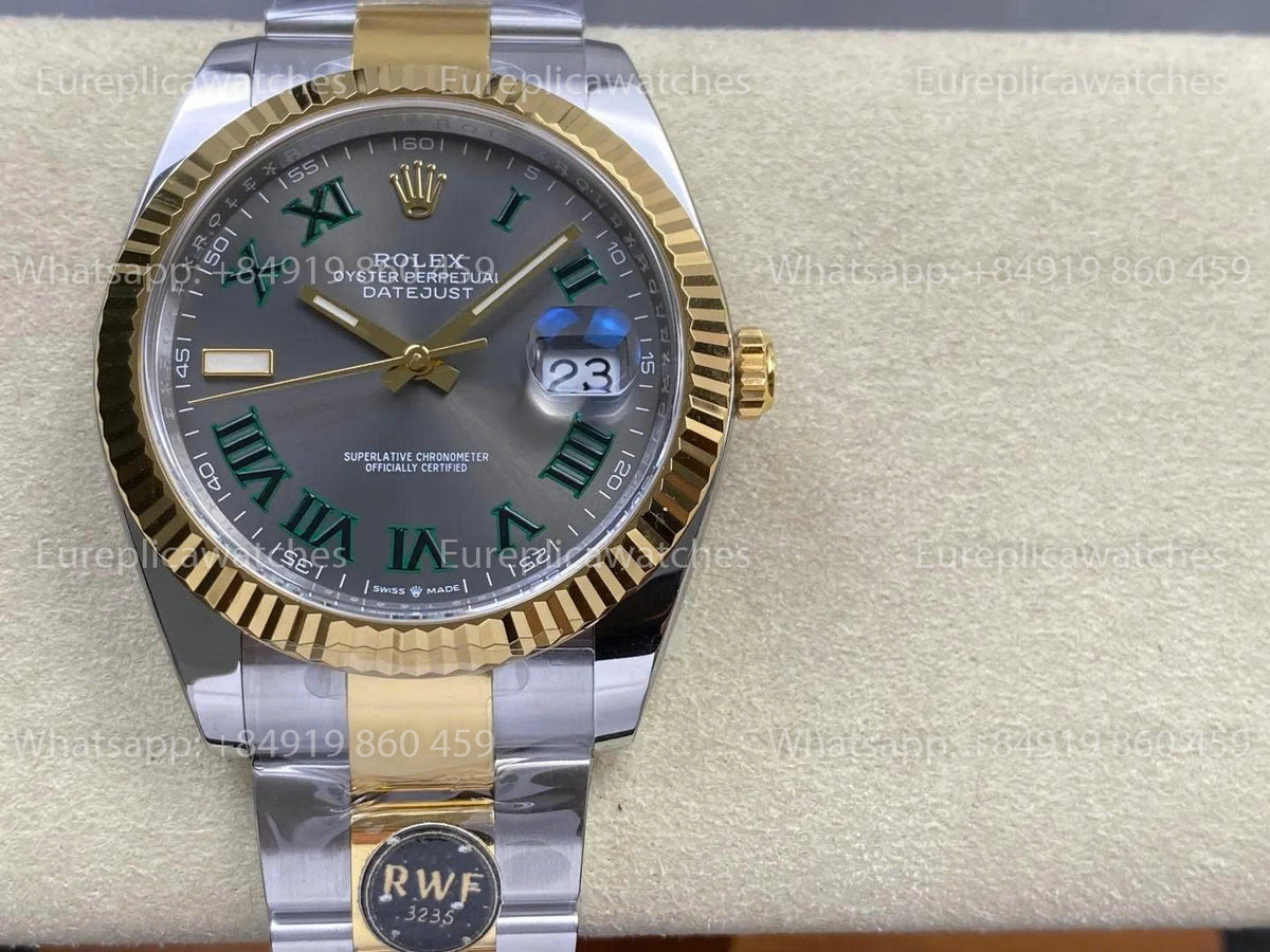 RWF Factory Rolex Datejust 41mm 126333-0019– Weighted Rose Gold JH 3235 Free-Sprung Wimbledon Dial