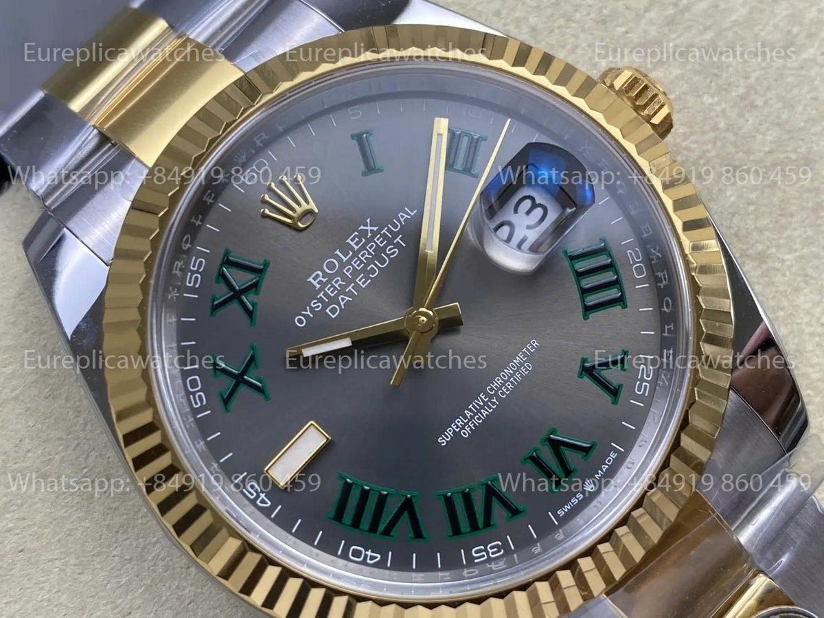 RWF Factory Rolex Datejust 41mm 126333-0019– Weighted Rose Gold JH 3235 Free-Sprung Wimbledon Dial