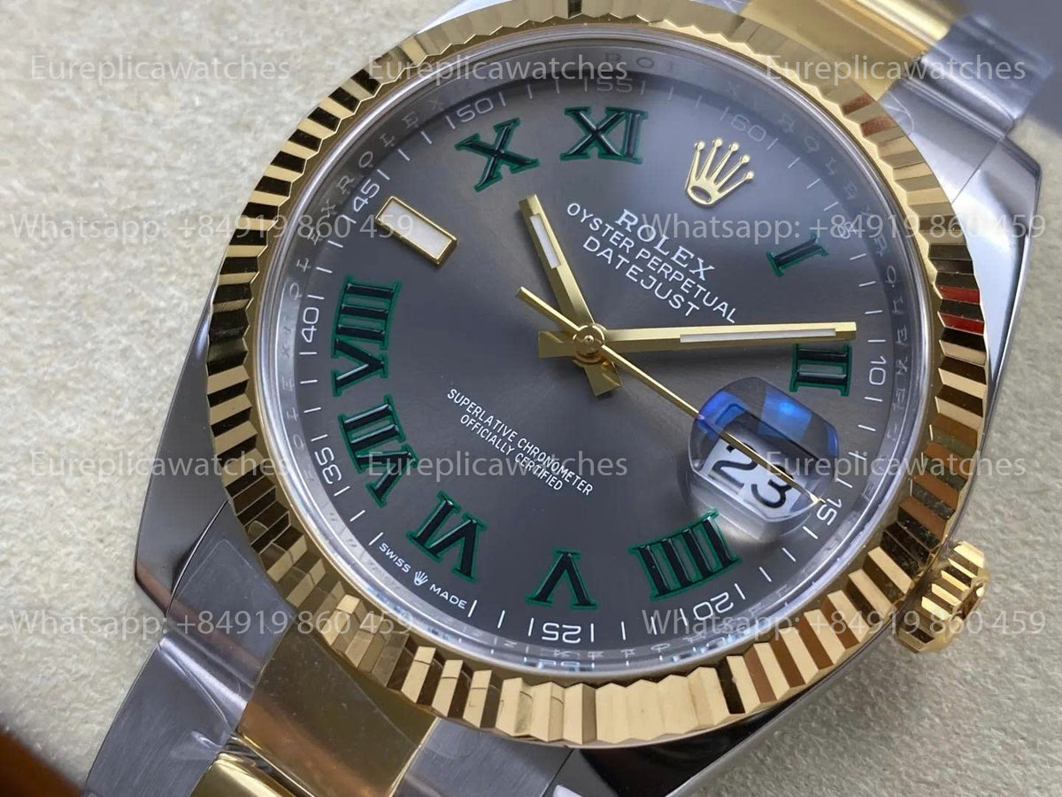 RWF Factory Rolex Datejust 41mm 126333-0019– Weighted Rose Gold JH 3235 Free-Sprung Wimbledon Dial