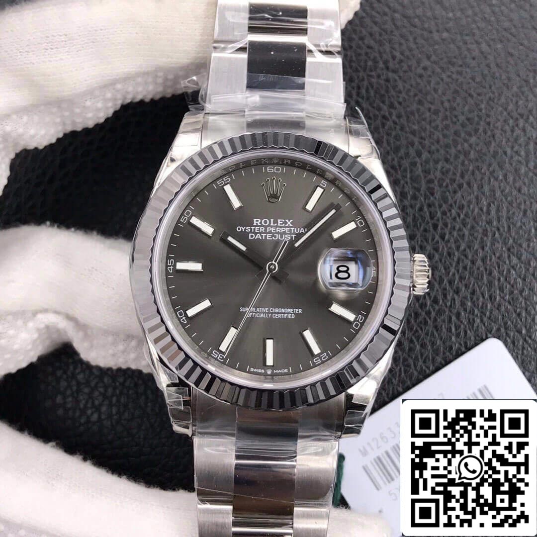 Rolex Datejust M126334-0013 Bracelet Oyster 41 mm VS Cadran gris d'usine