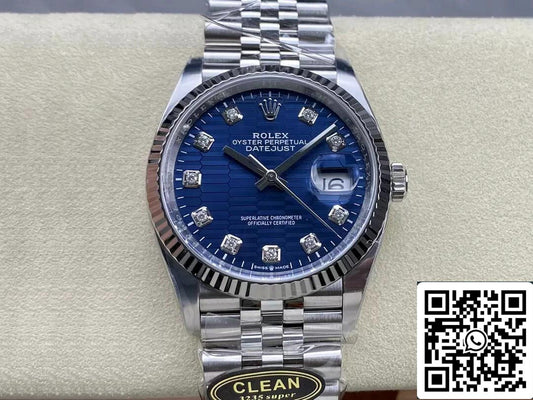 Rolex Datejust M126234-0057 36MM 1:1 Meilleure édition Clean Factory Cadran bleu