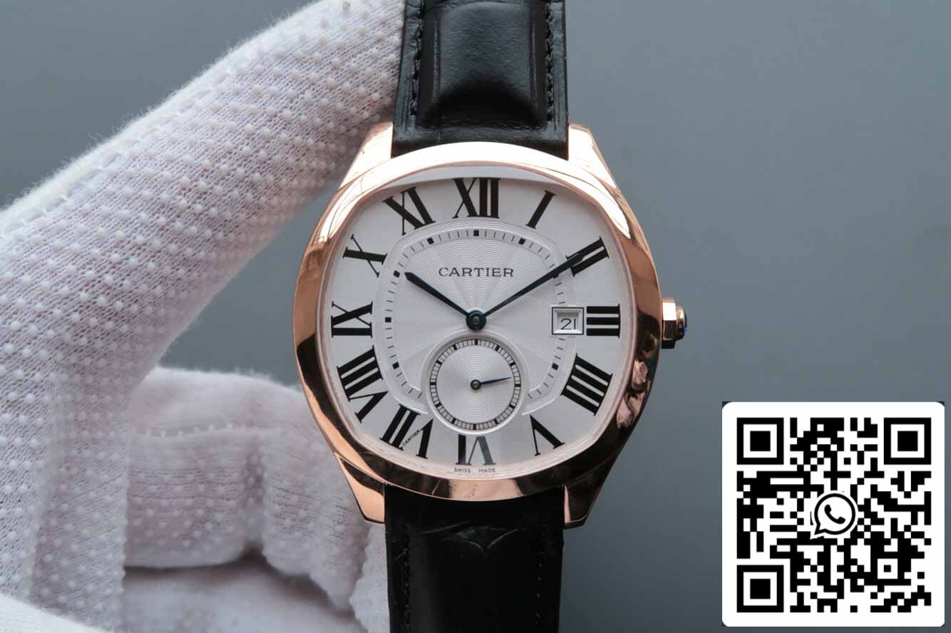 Drive De Cartier WGNM0003 1:1 Best Edition V6 Factory Roségold Silbernes Zifferblatt