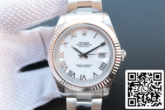 Rolex Datejust M126334-0023 1:1 Best Edition EW Factory Weißes Zifferblatt