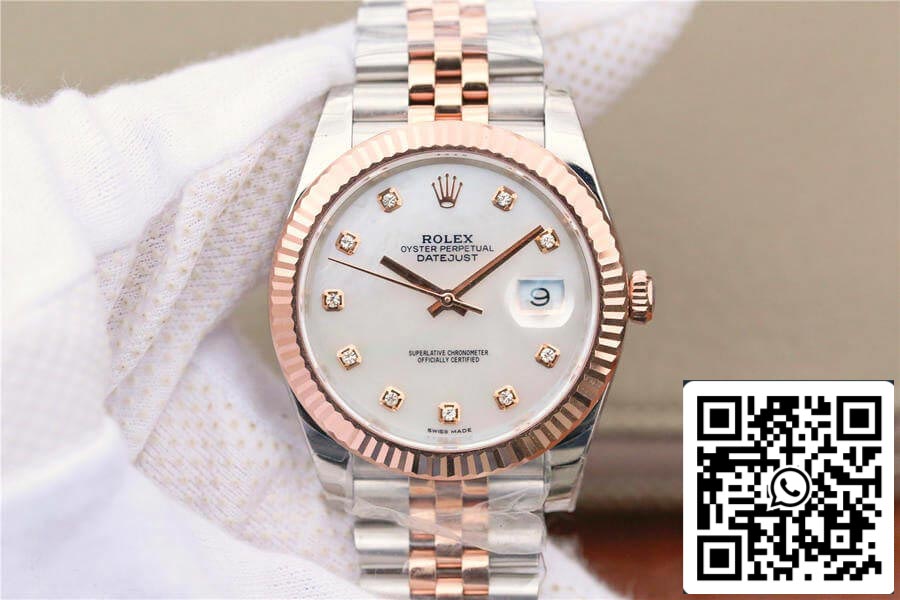Rolex Datejust M126331-0014 1:1 Best Edition EW Factory Roségold-Perlmuttzifferblatt