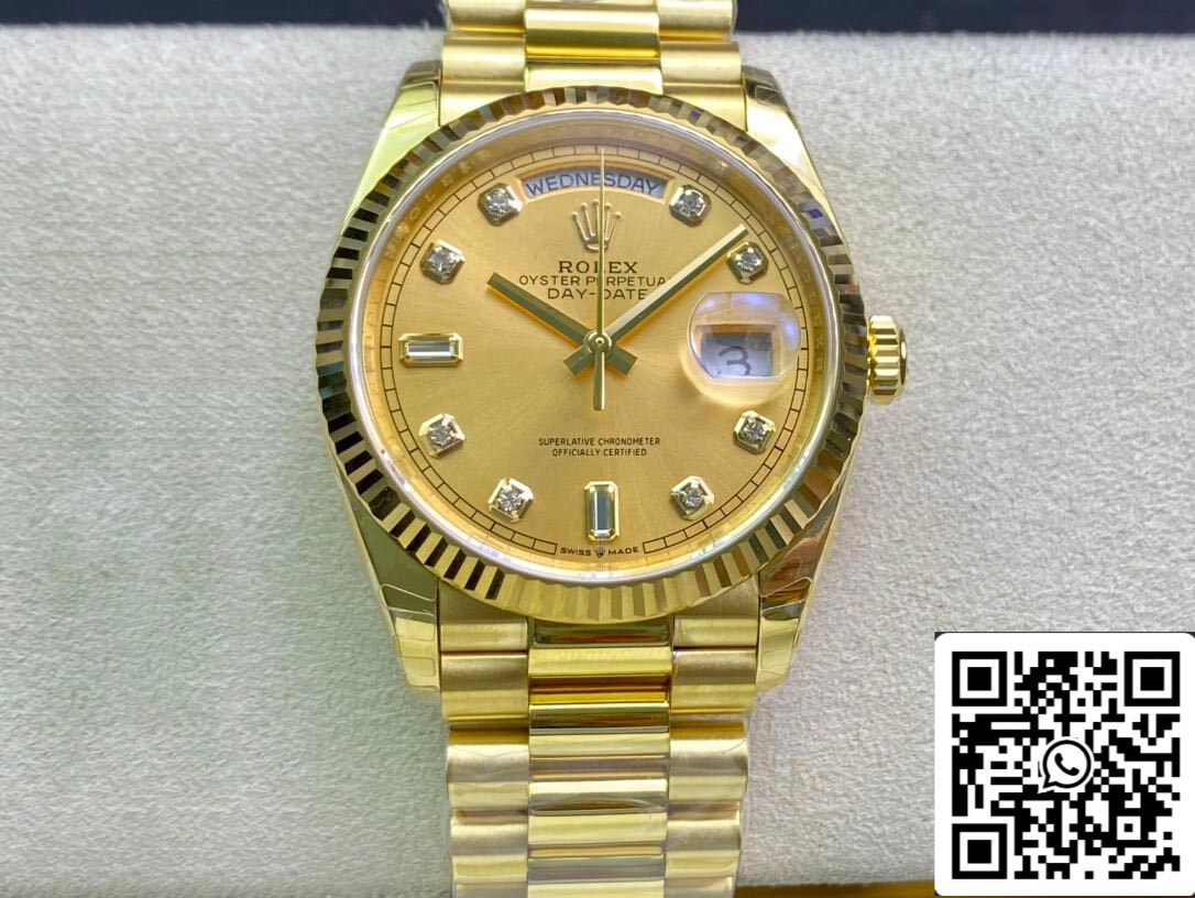 Rolex Day Date M128238-0008 1:1 Best Edition EW Factory Champagner Zifferblatt Swiss ETA3255