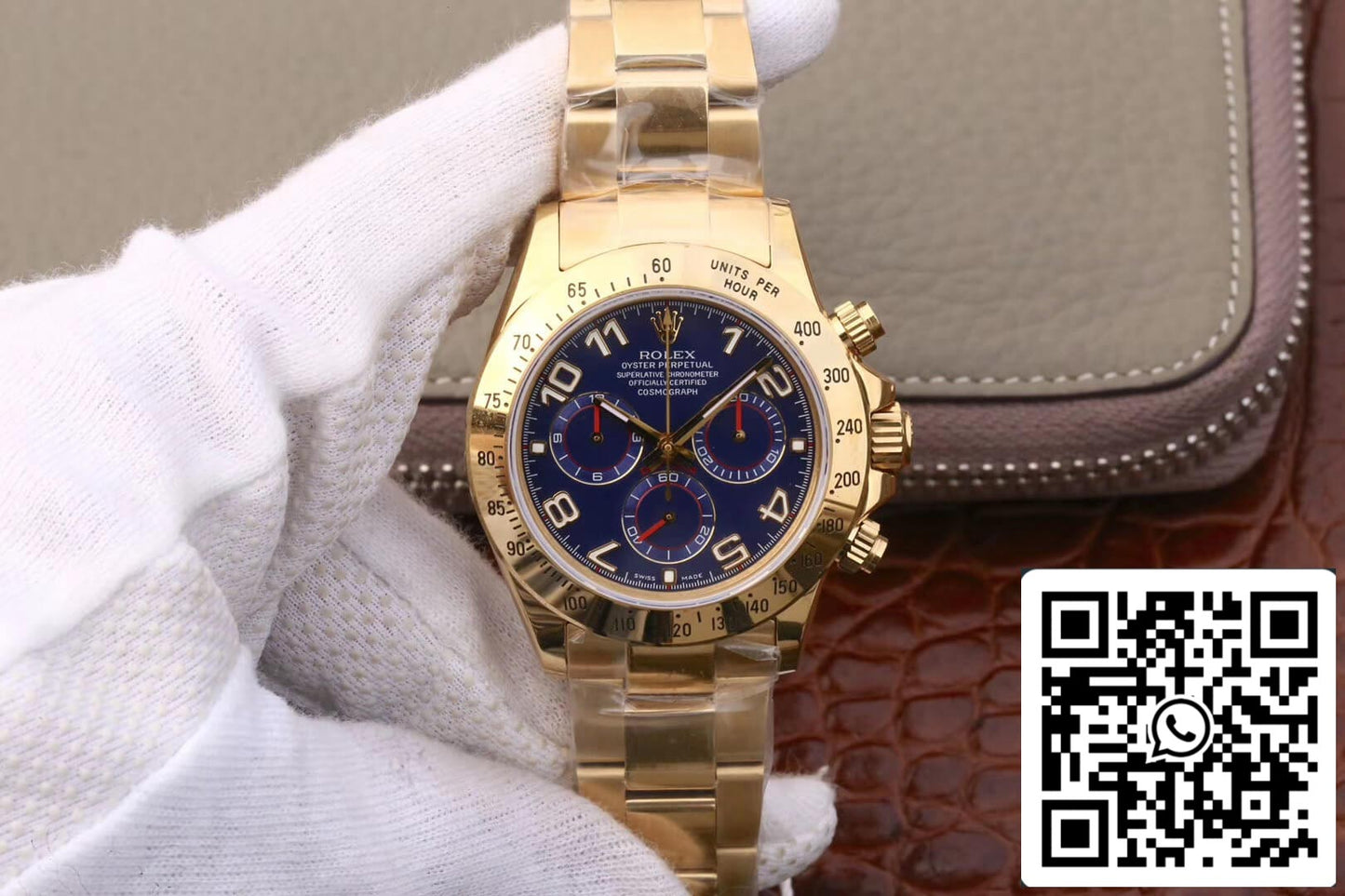 Rolex Daytona Cosmograph 116528 1:1 Best Edition JH Factory Gelbgold, blaues Zifferblatt