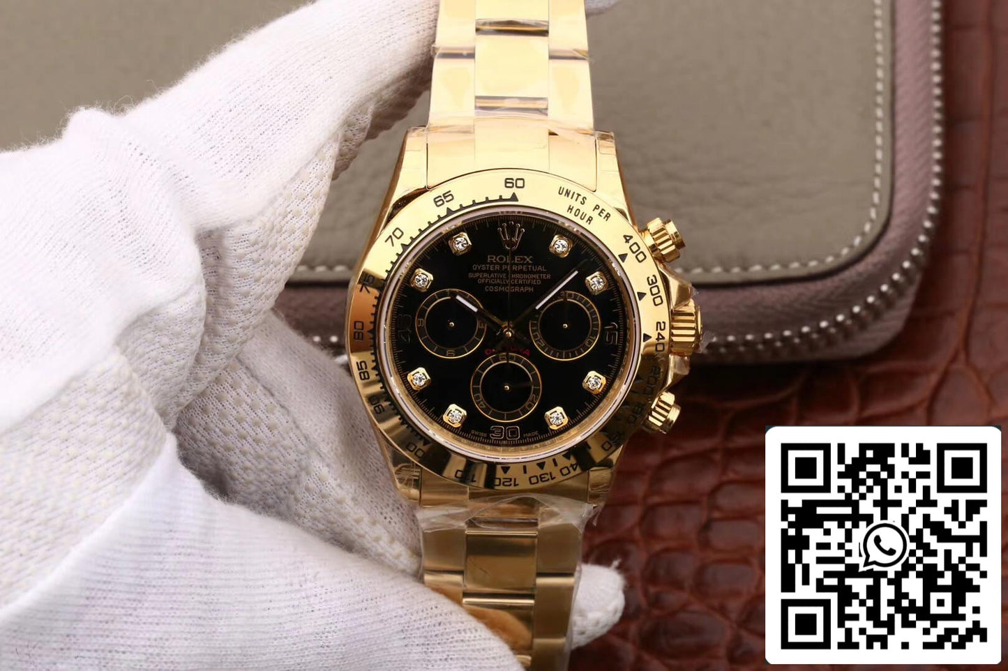 Rolex Daytona Cosmograph M116508-0008 1:1 Best Edition JH Factory Zifferblatt aus Gelbgold mit Diamanten