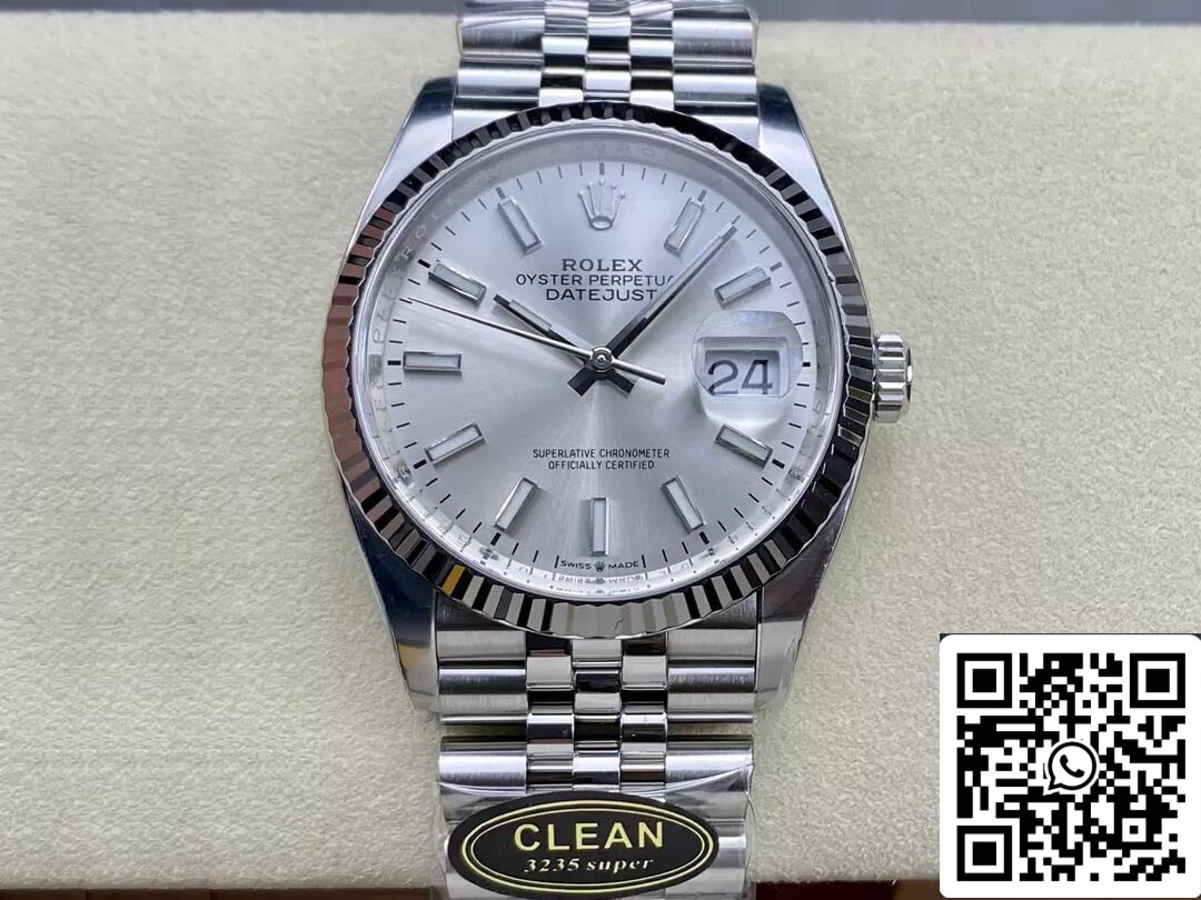 Rolex Datejust M126234-0013 36MM 1:1 Meilleure édition Clean Factory Cadran argenté