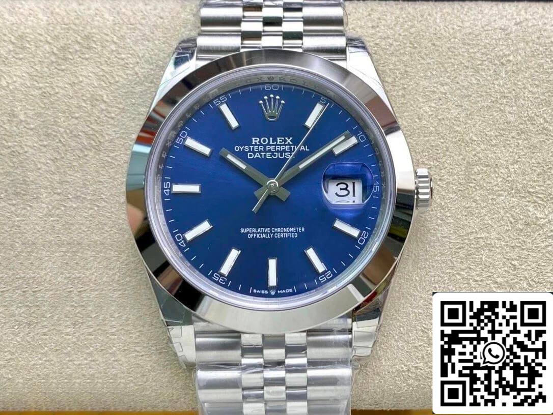 Rolex Datejust M126300-0002 41MM 1:1 Meilleure édition VS Cadran bleu d'usine