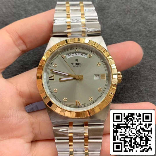 Replika Tudor Royal M28603-0002 Tag Datum V7 Fabrik graues Zifferblatt