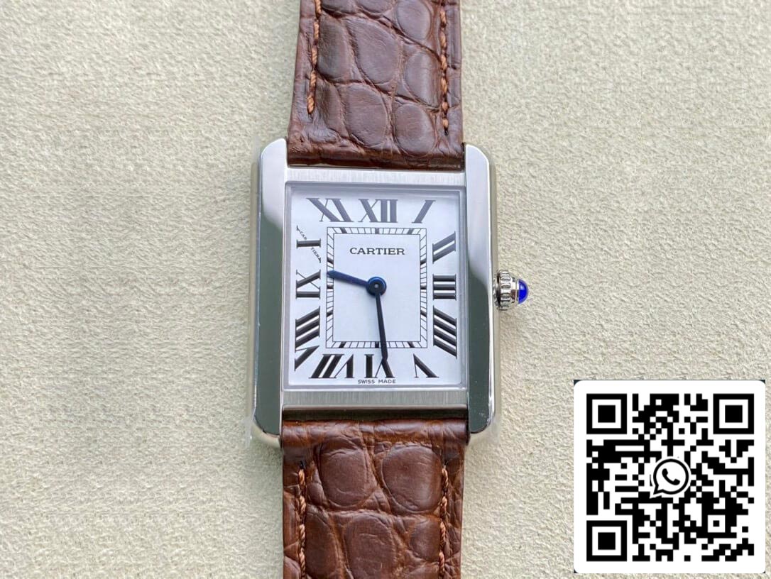 Cartier Tank 24MM 1:1 Meilleure édition K11 Bracelet en cuir marron d'usine