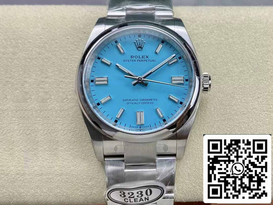 Rolex Oyster Perpetual M126000-0006 36MM 1:1 Best Edition Clean Factory türkisblaues Zifferblatt