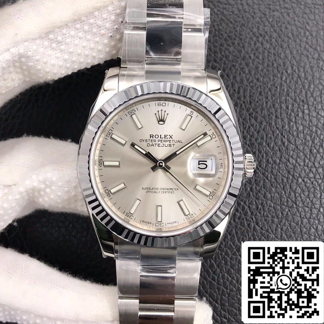Rolex Datejust M126334-0003 1:1 Best Edition VS Factory Silbernes Zifferblatt