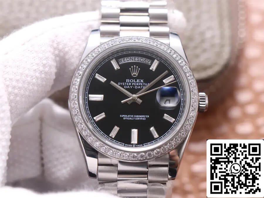 Rolex Day Date M228349RBR-0003 1:1 Best Edition EW Factory, schwarzes Zifferblatt