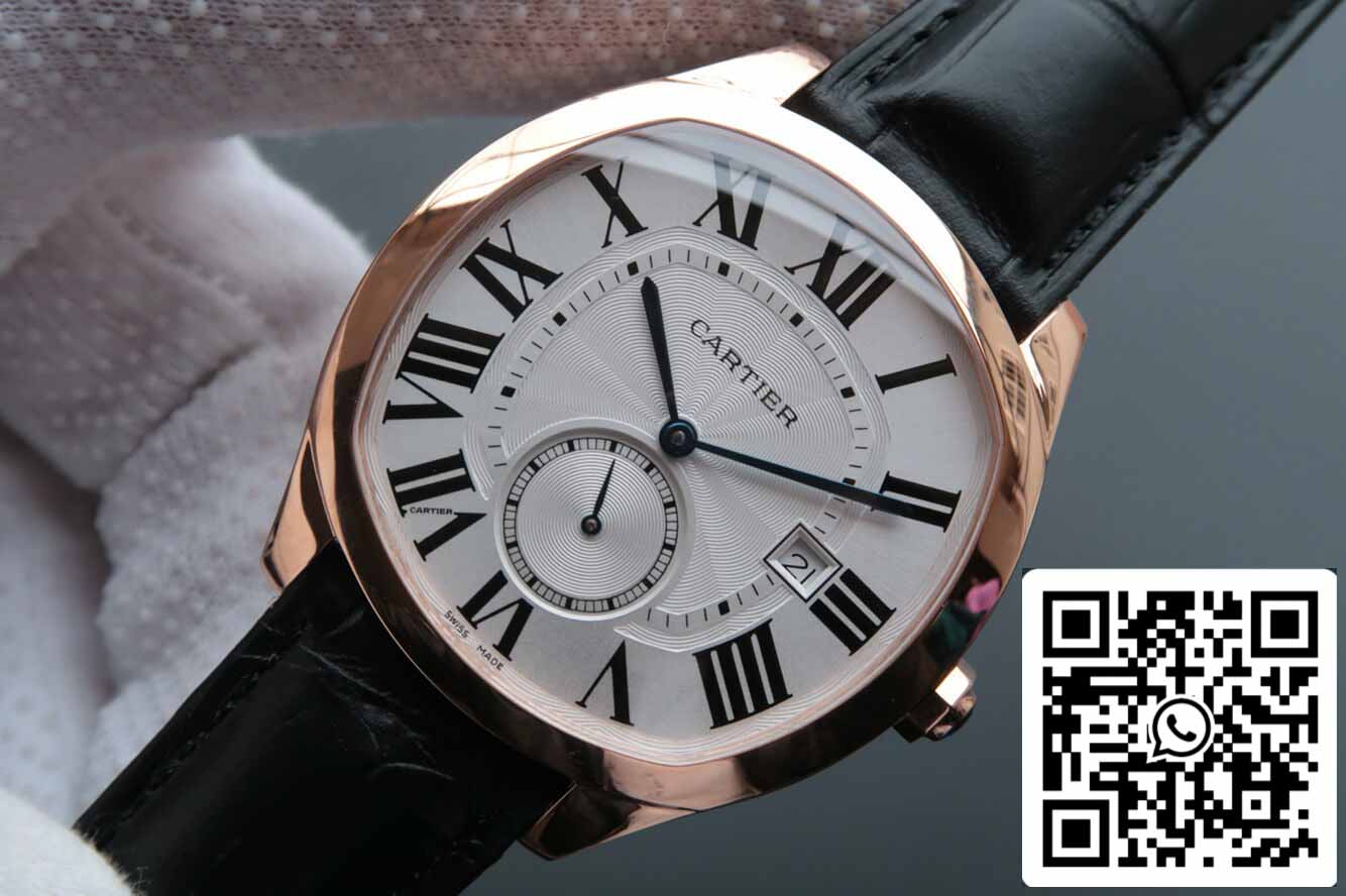 Drive De Cartier WGNM0003 1:1 Best Edition V6 Factory Roségold Silbernes Zifferblatt