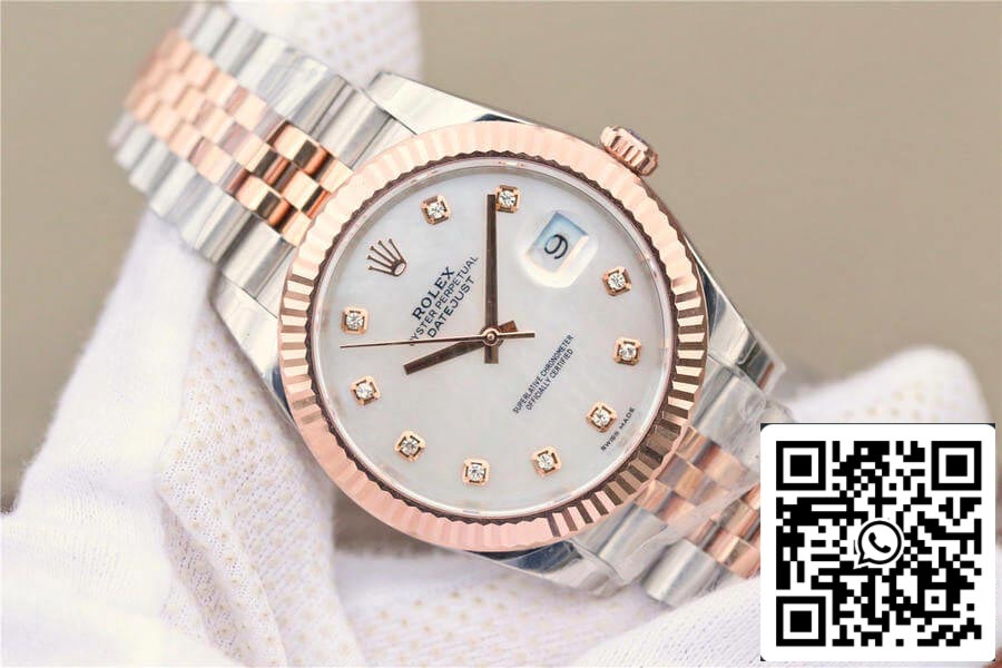 Rolex Datejust M126331-0014 1:1 Best Edition EW Factory Roségold-Perlmuttzifferblatt