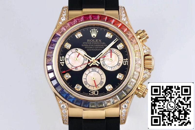 Rolex Daytona 116599RBOW 1:1 Best Edition BL Factory Schwarzes Zifferblatt Schweizer ETA4130