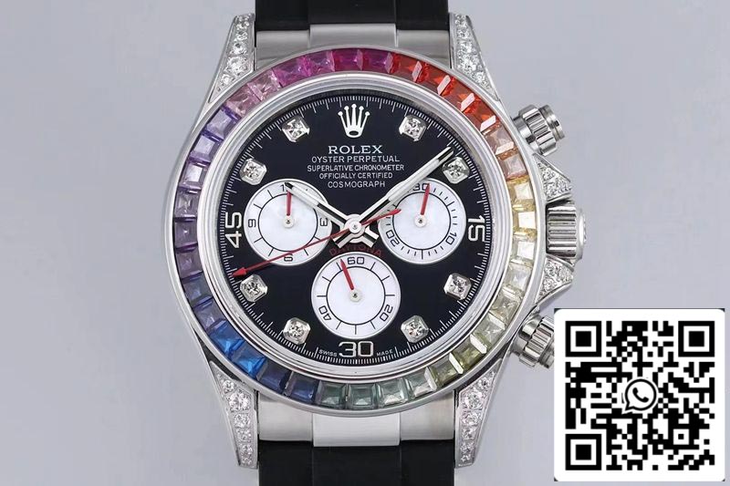 Rolex Daytona 116599RBOW 1:1 Best Edition BL Factory Schwarzes Zifferblatt Schweizer ETA4130
