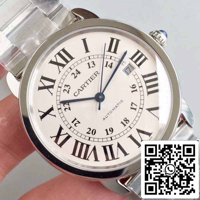 Ronde Solo De Cartier W670101 ZF Factory Herrenuhren 1:1 Best Edition Swiss ETA9015 Weißes Zifferblatt