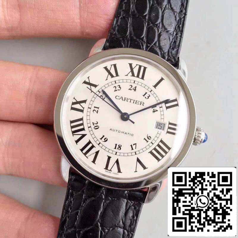 Ronde Solo De Cartier W6701010 ZF Factory Herrenuhren 1:1 Best Edition Swiss ETA9015 Weißes Zifferblatt