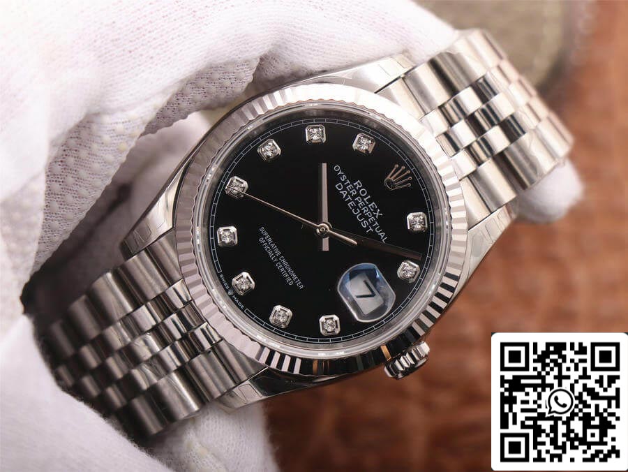 Rolex Datejust M126234-0027 1:1 Best Edition EW Factory Schwarzes Zifferblatt