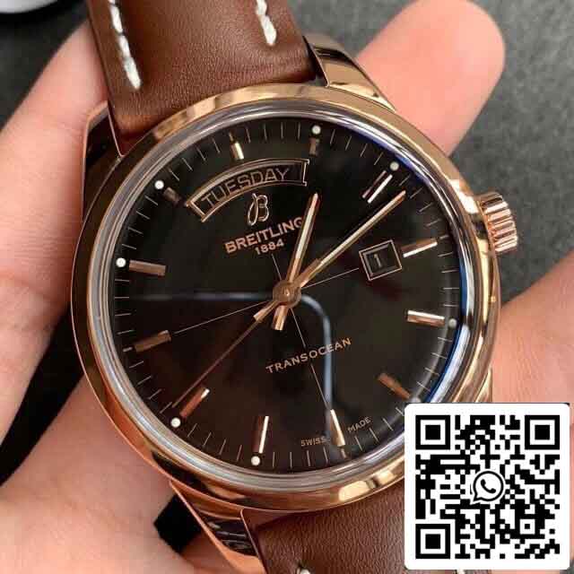 Replik Breitling Transocean R45310121B1P1 V7 Fabrik schwarzes Zifferblatt