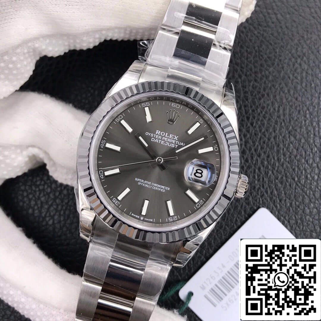 Rolex Datejust M126334-0013 Bracelet Oyster 41 mm VS Cadran gris d'usine