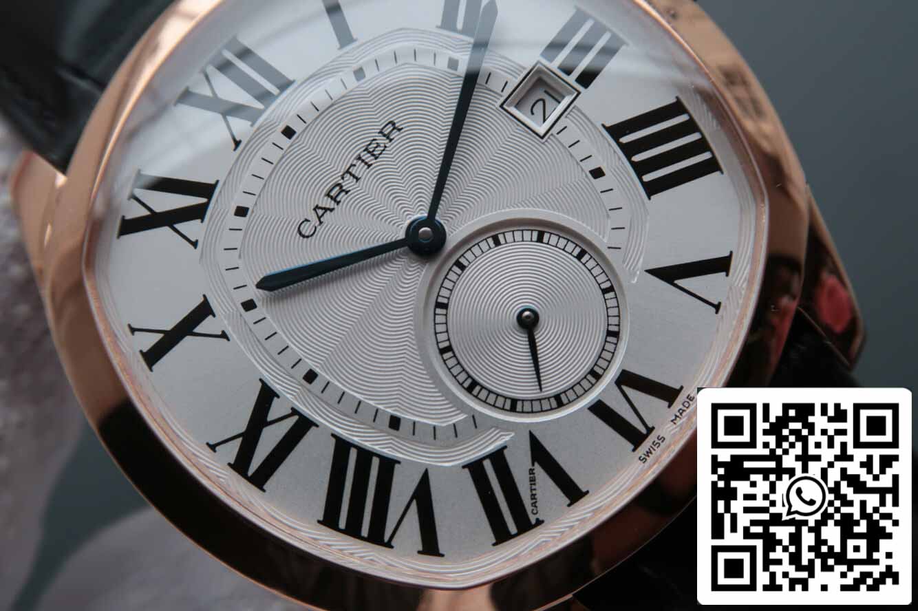Drive De Cartier WGNM0003 1:1 Best Edition V6 Factory Roségold Silbernes Zifferblatt
