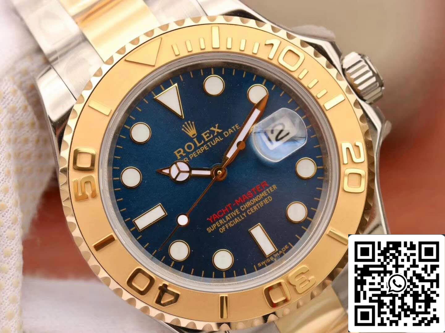 Rolex Yacht-Master 40mm 16623 1:1 Best Edition Swiss ETA2836 Gold Wrapped Blue Dial