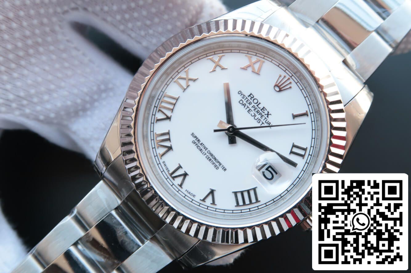 Rolex Datejust M126334-0023 1:1 Best Edition EW Factory Weißes Zifferblatt