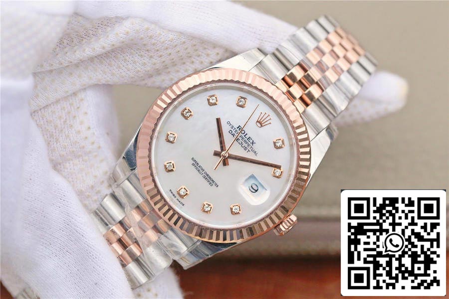 Rolex Datejust M126331-0014 1:1 Best Edition EW Factory Roségold-Perlmuttzifferblatt