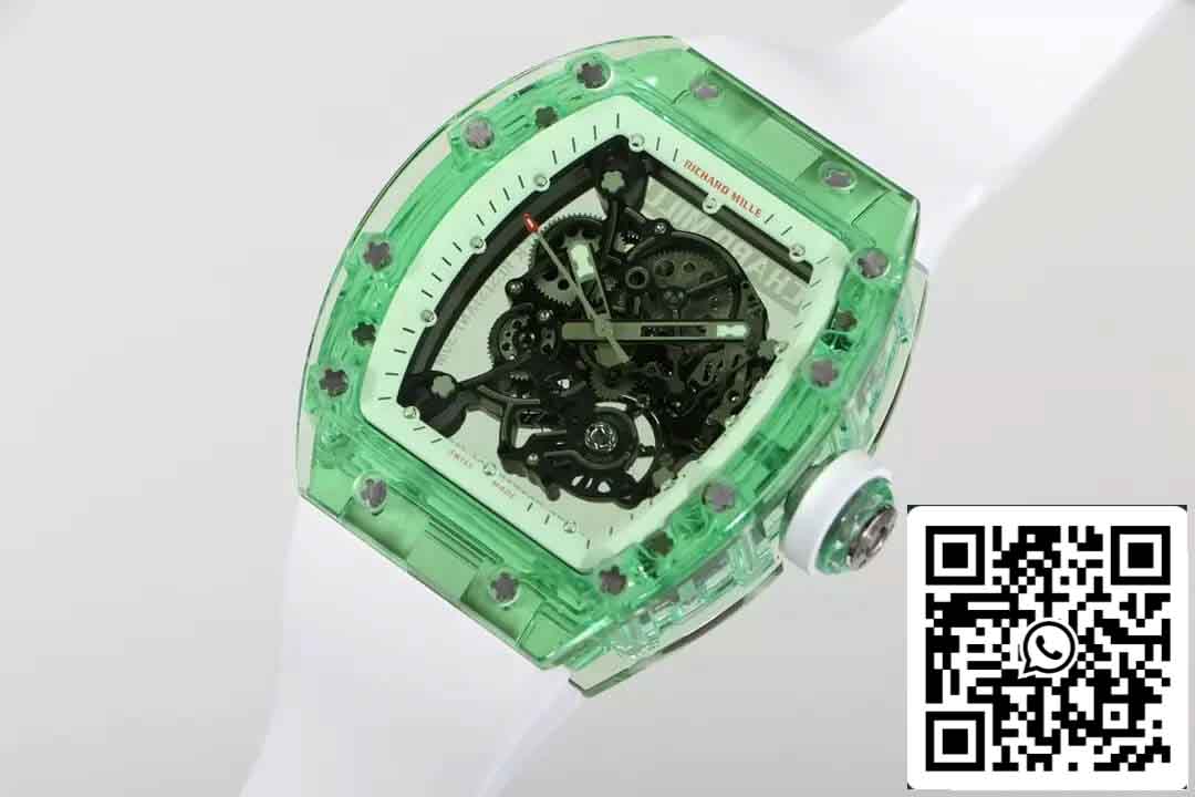 Replica Richard Mille RM055 Best 1:1  Edition RM Factory Green Transparent Case