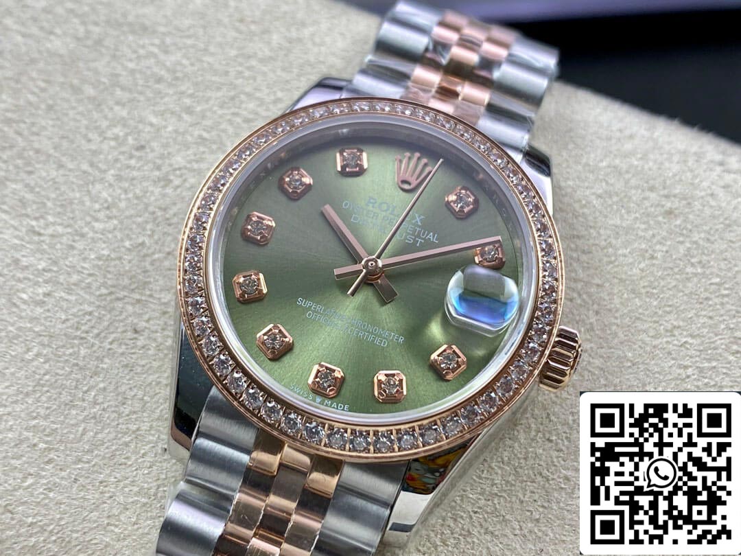 Rolex Datejust 31MM 1:1 Best Edition EW Factory Roségoldgrünes Zifferblatt