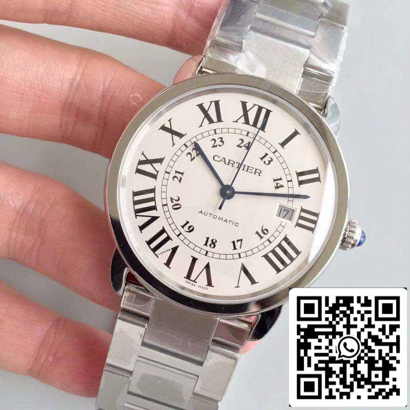 Ronde Solo De Cartier W670101 ZF Factory Herrenuhren 1:1 Best Edition Swiss ETA9015 Weißes Zifferblatt