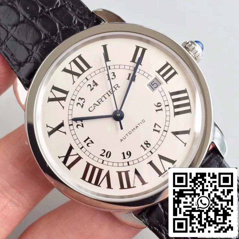 Ronde Solo De Cartier W6701010 ZF Factory Herrenuhren 1:1 Best Edition Swiss ETA9015 Weißes Zifferblatt