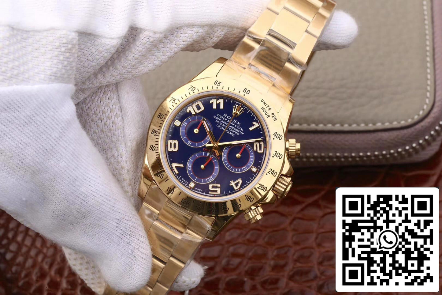 Rolex Daytona Cosmograph 116528 1:1 Best Edition JH Factory Gelbgold, blaues Zifferblatt
